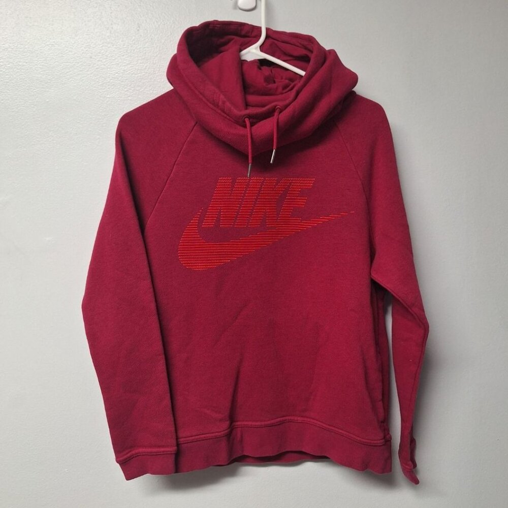 Nike Cowl Neck Hoodie Womens Small Pink Side‎ Pockets Sweatshirt